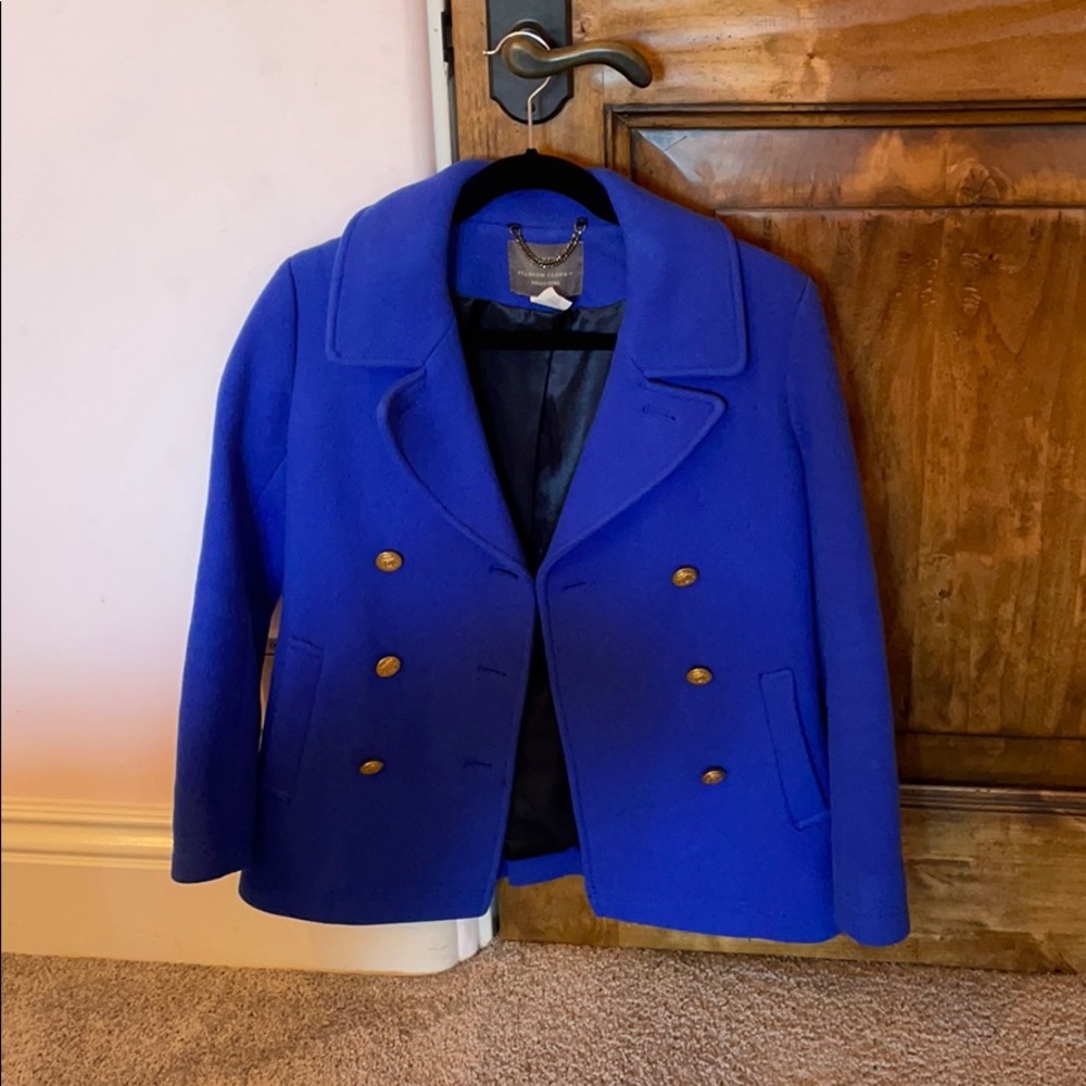 JCrew Colbalt Blue Short Pea Coat